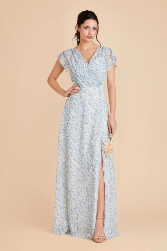 Violet Chiffon Dress - Blue Dreamy Ditsy sold by Birdy Grey
