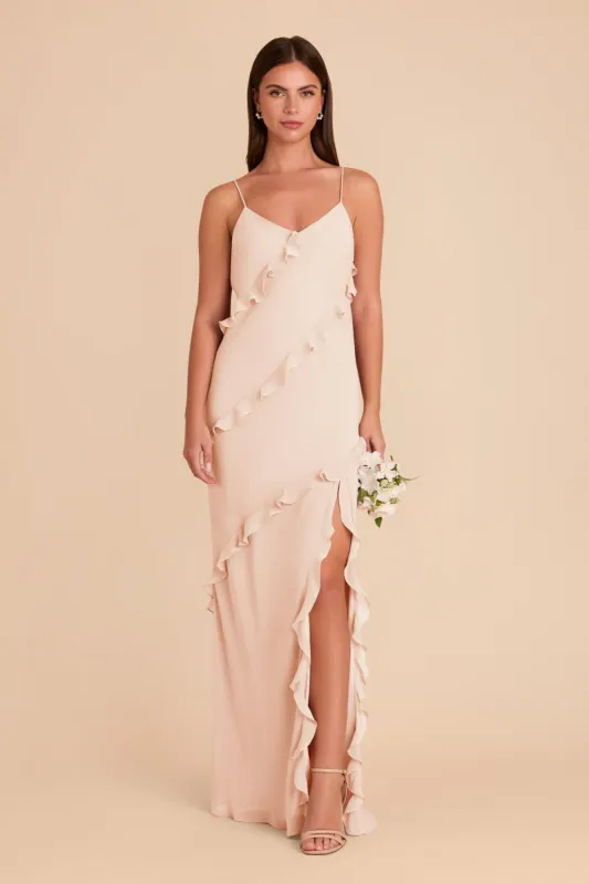 Valentina Chiffon Dress - Pale Blush sold by Birdy Grey