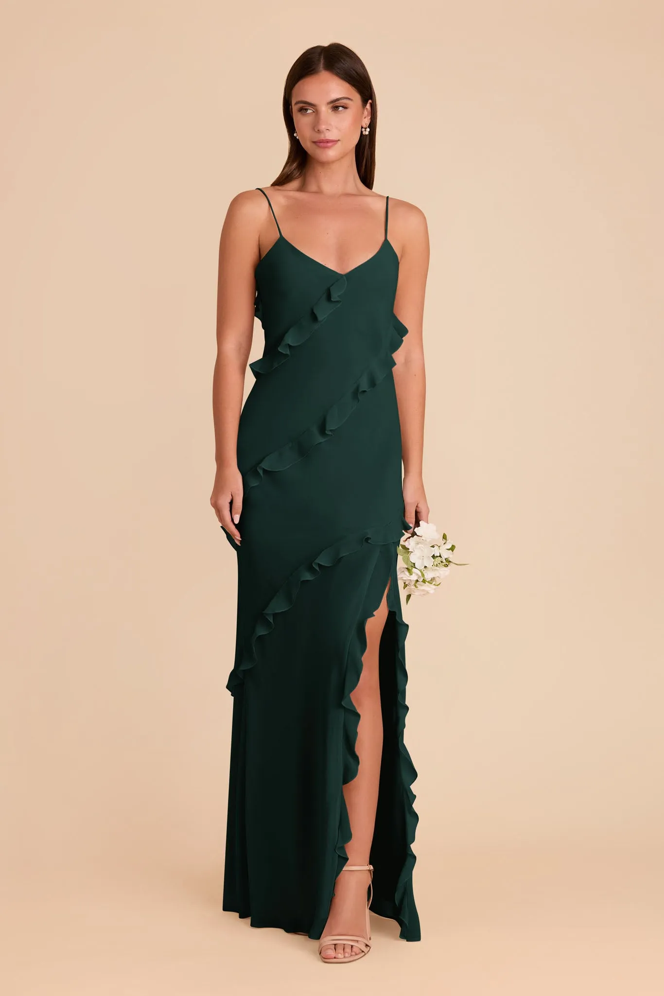 Valentina Chiffon Dress - Emerald sold by Birdy Grey product image thumbnail 3