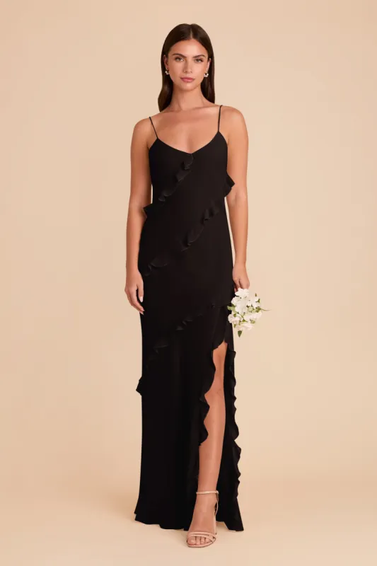 Valentina Chiffon Dress - Black sold by Birdy Grey