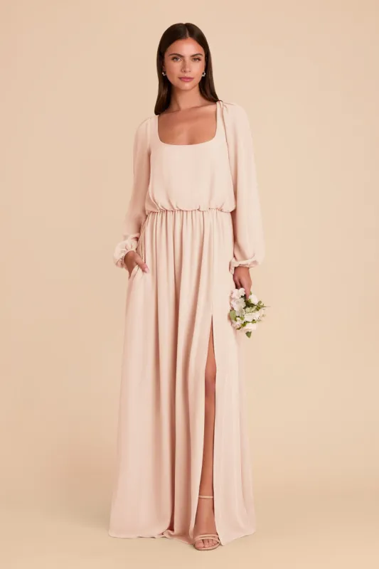 Eloise Chiffon Dress - Pale Blush sold by Birdy Grey