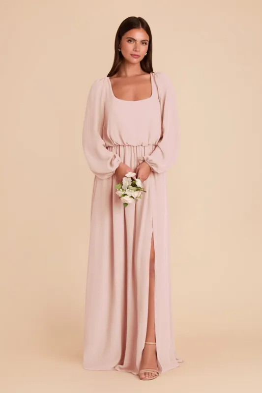 Eloise Chiffon Dress - Blush Pink sold by Birdy Grey
