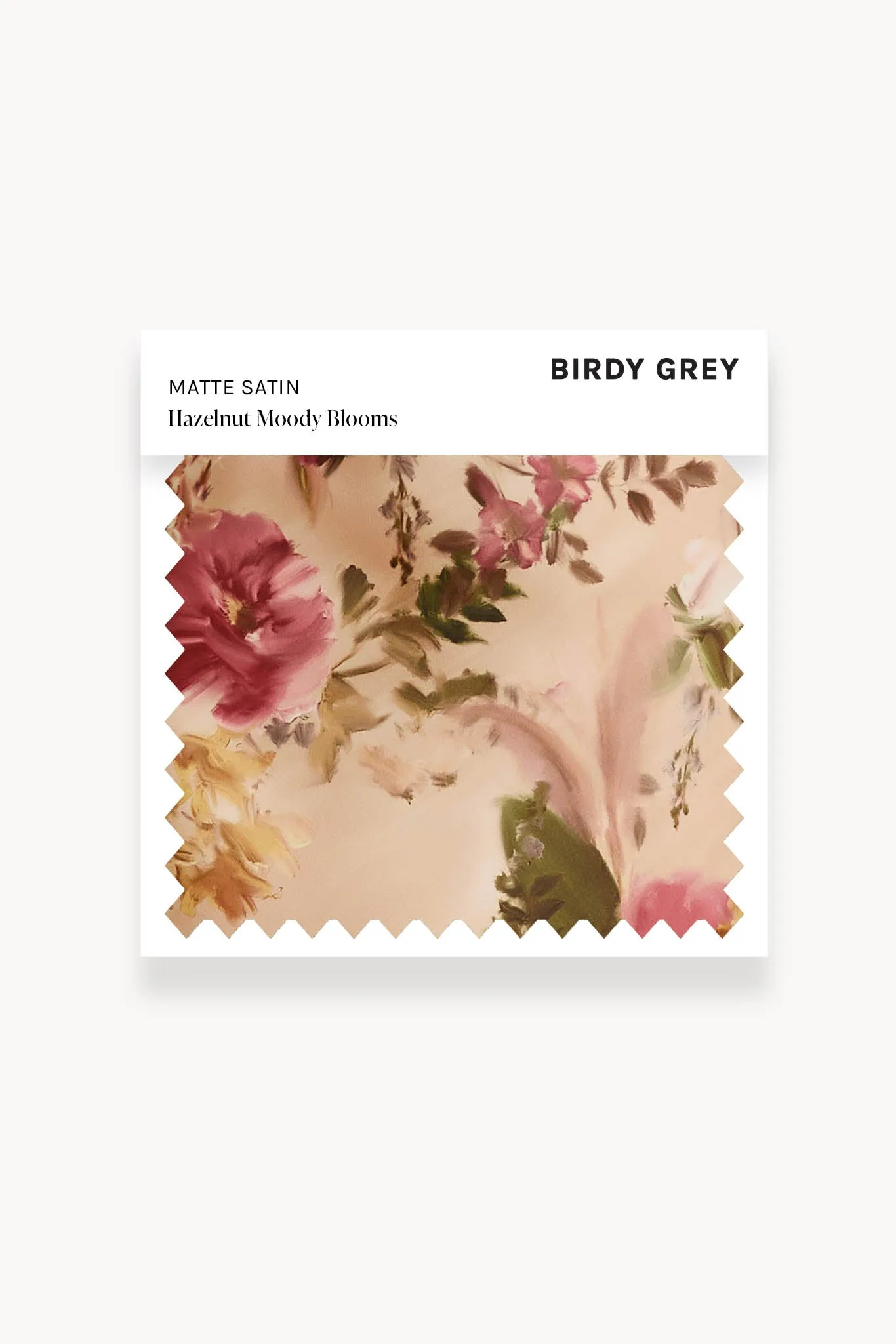 Swatch - Matte Satin in Hazelnut Moody Blooms sold by Birdy Grey