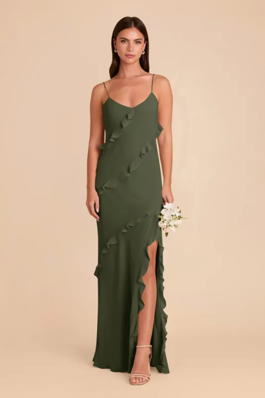 Valentina Chiffon Dress - Olive sold by Birdy Grey