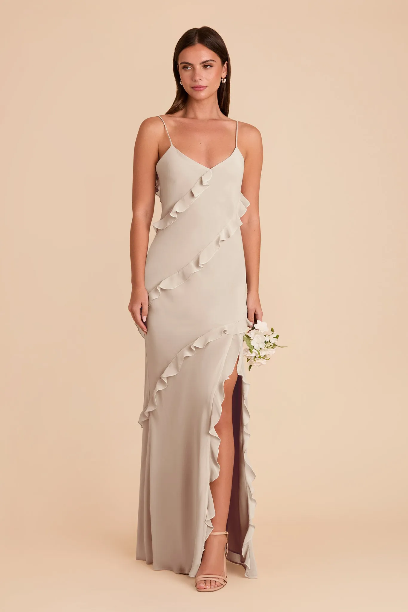 Valentina Chiffon Dress - Neutral Champagne sold by Birdy Grey product image thumbnail 3