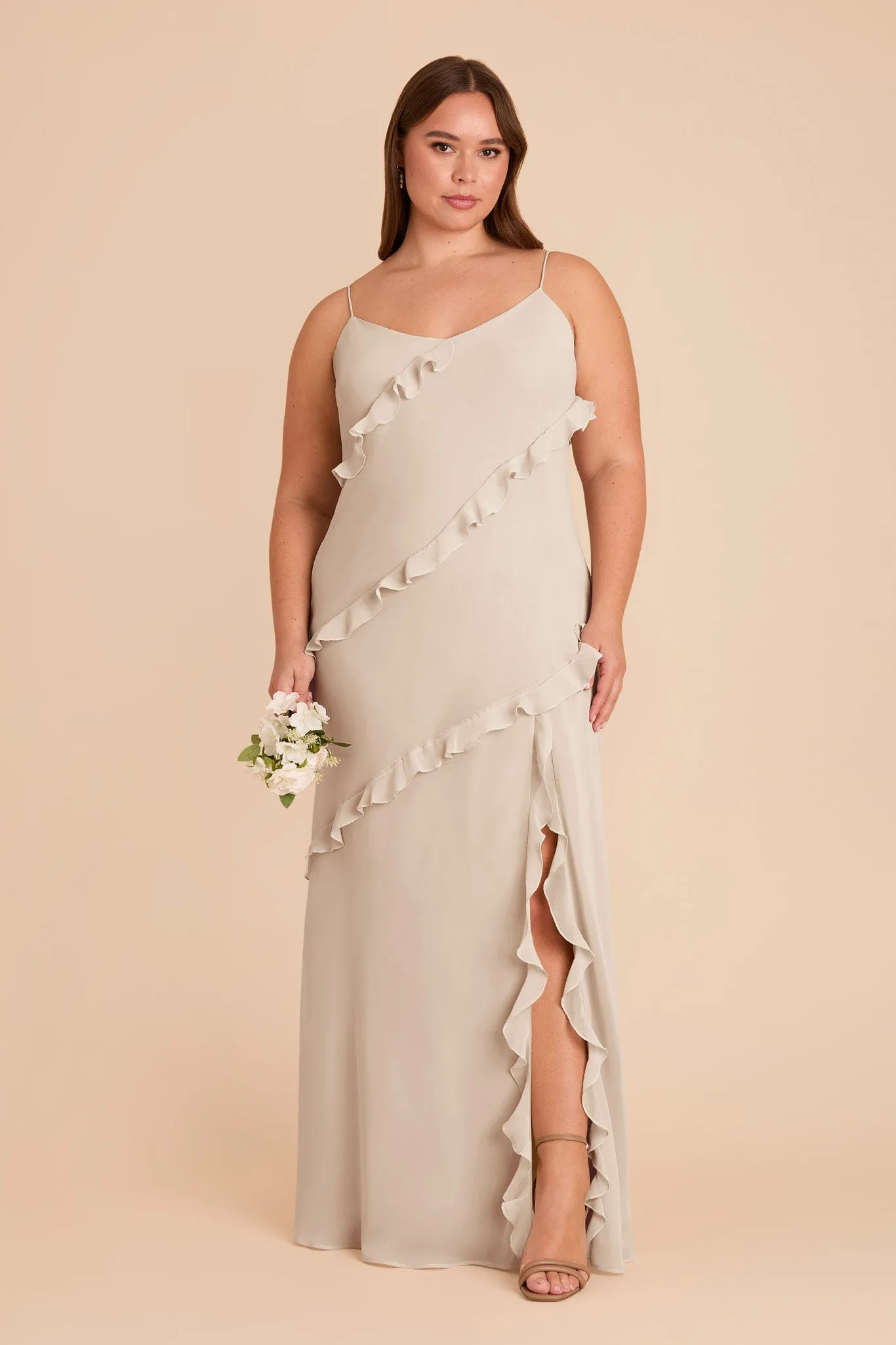 Valentina Chiffon Dress - Neutral Champagne sold by Birdy Grey product image thumbnail 2