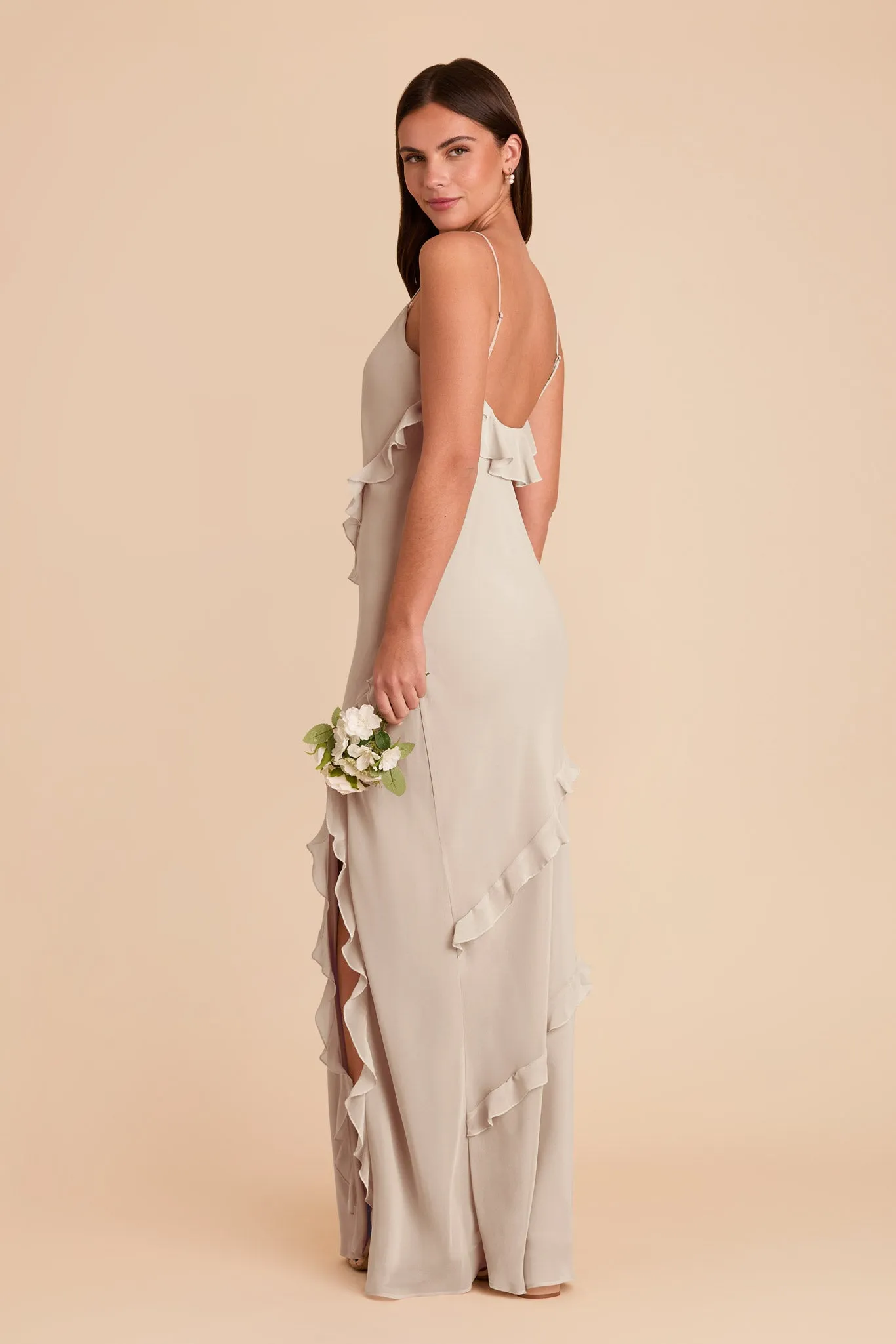 Valentina Chiffon Dress - Neutral Champagne sold by Birdy Grey product image thumbnail 4