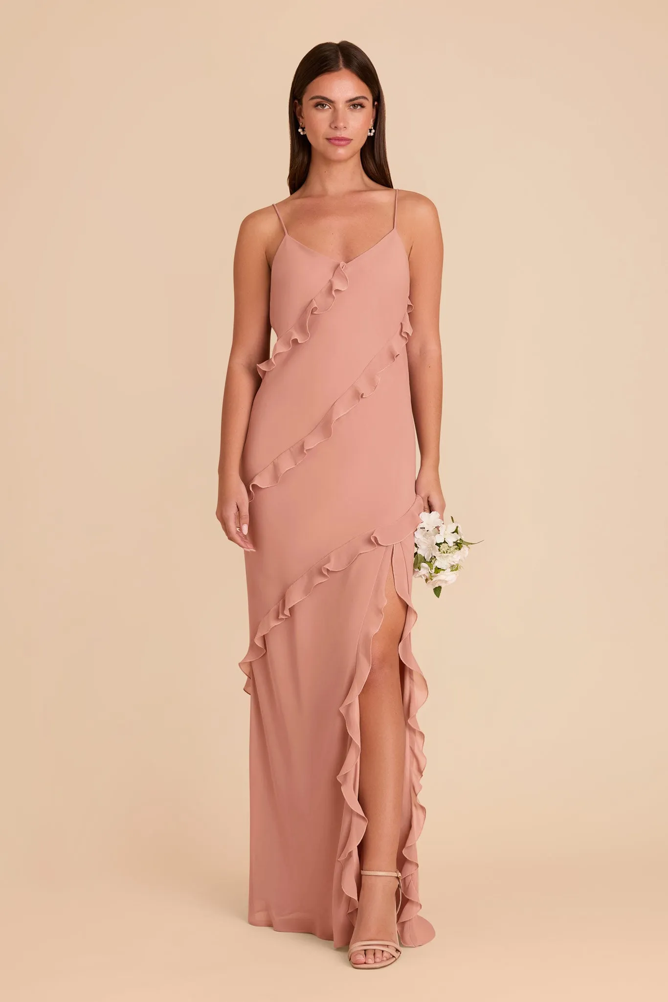 Valentina Chiffon Dress - Dusty Rose sold by Birdy Grey
