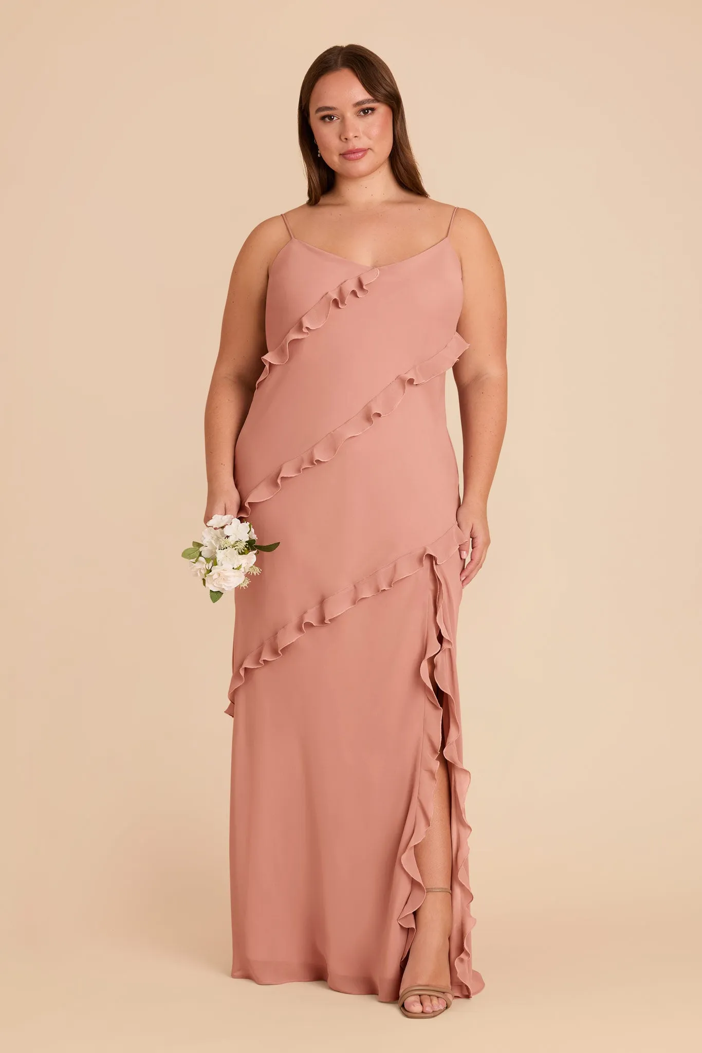 Valentina Chiffon Dress - Dusty Rose sold by Birdy Grey product image thumbnail 2