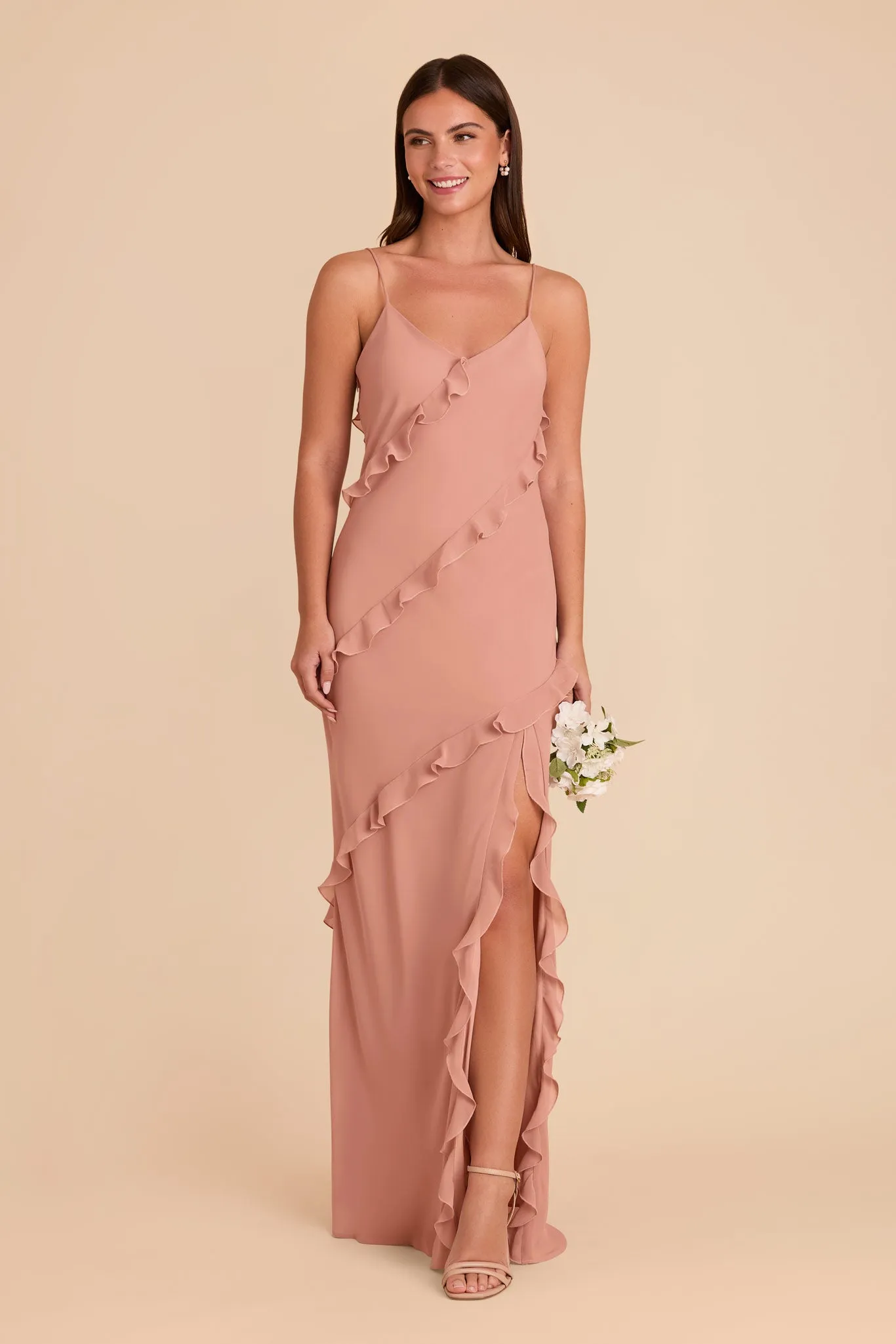 Valentina Chiffon Dress - Dusty Rose sold by Birdy Grey product image thumbnail 3