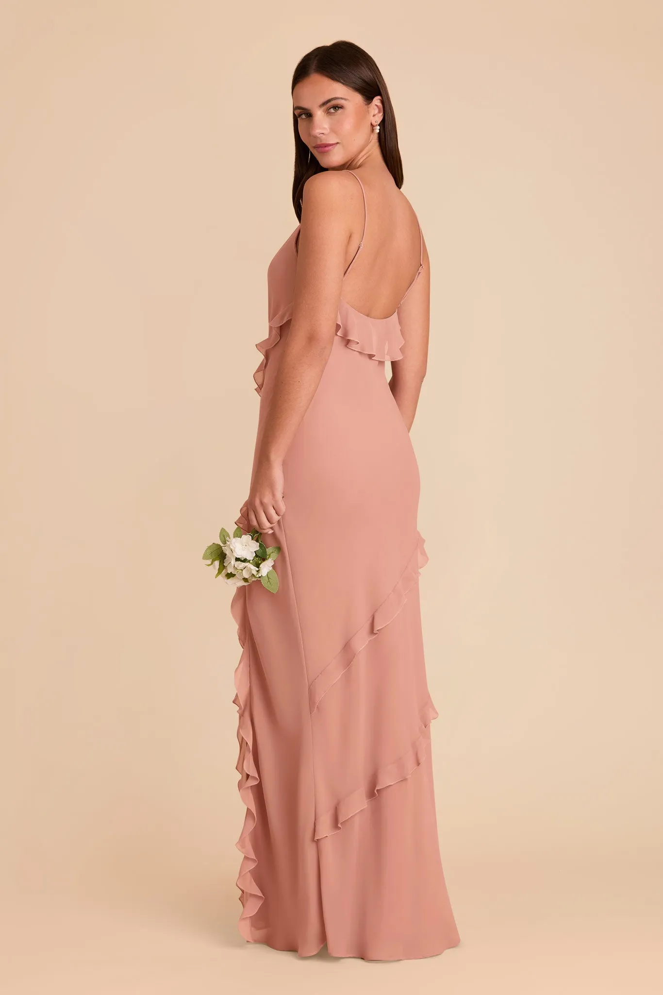 Valentina Chiffon Dress - Dusty Rose sold by Birdy Grey product image thumbnail 4