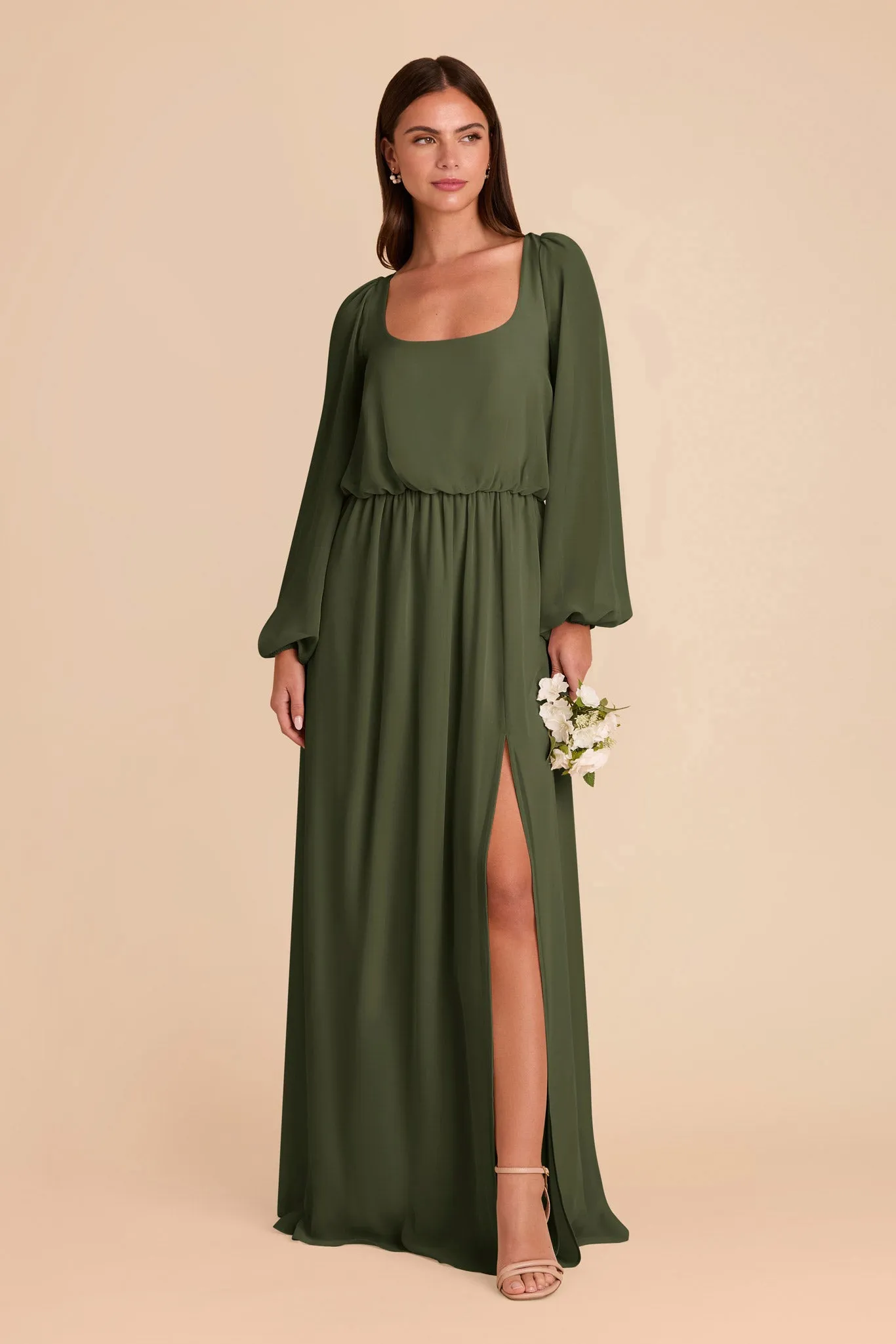 Eloise Chiffon Dress - Olive sold by Birdy Grey product image thumbnail 3