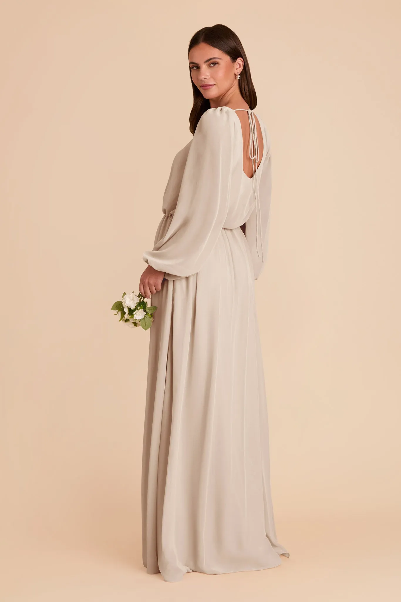 Eloise Chiffon Dress - Neutral Champagne sold by Birdy Grey product image thumbnail 5