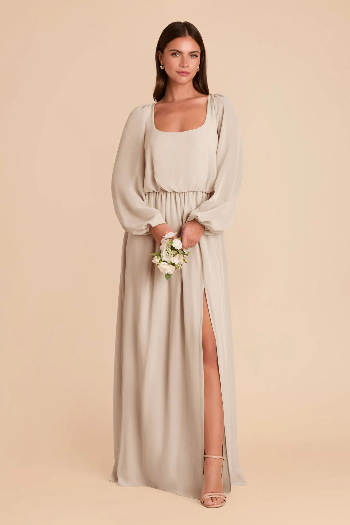 Eloise Chiffon Dress - Neutral Champagne sold by Birdy Grey product image thumbnail 3