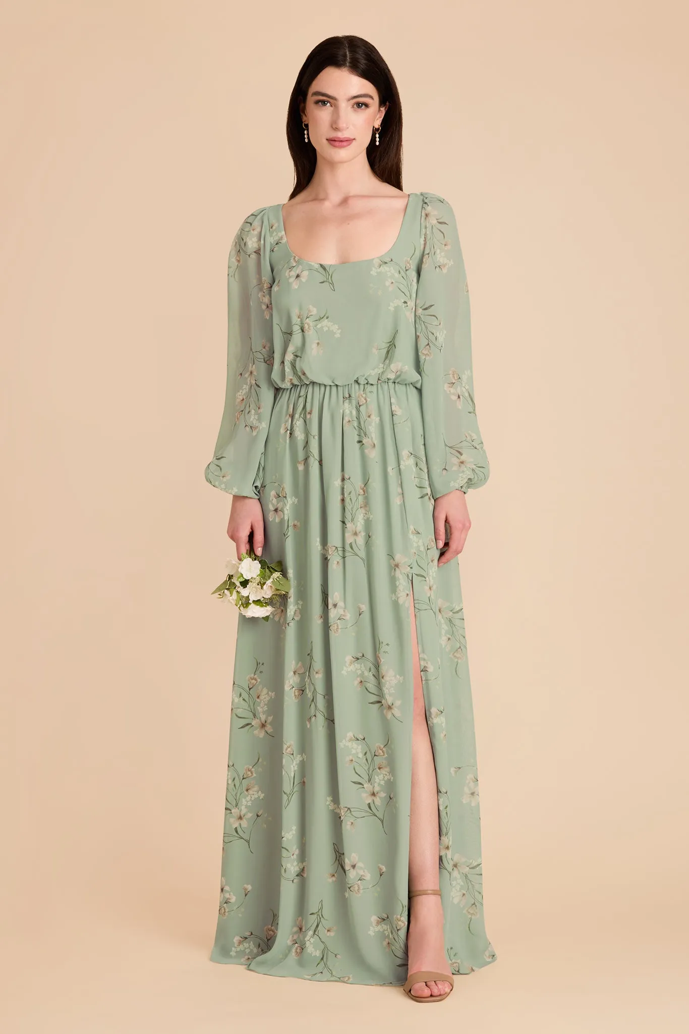 Eloise Chiffon Dress - Sage Le Fleur sold by Birdy Grey