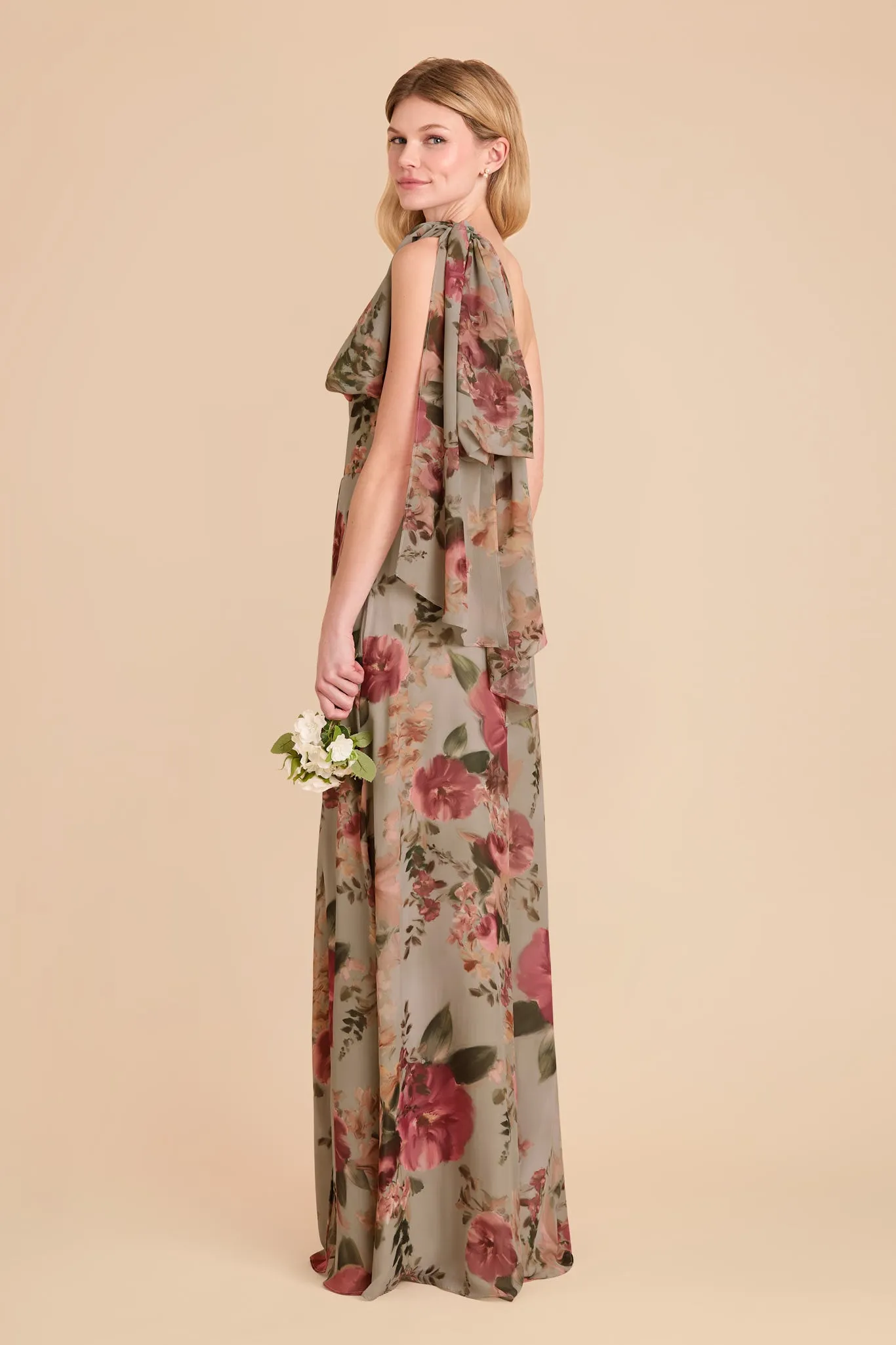 Melissa Chiffon Dress - Silver Sage Painted Botanics sold by Birdy Grey product image thumbnail 5