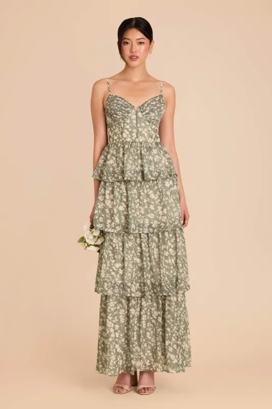 Lola Chiffon Dress - Thyme Dreamy Floral sold by Birdy Grey
