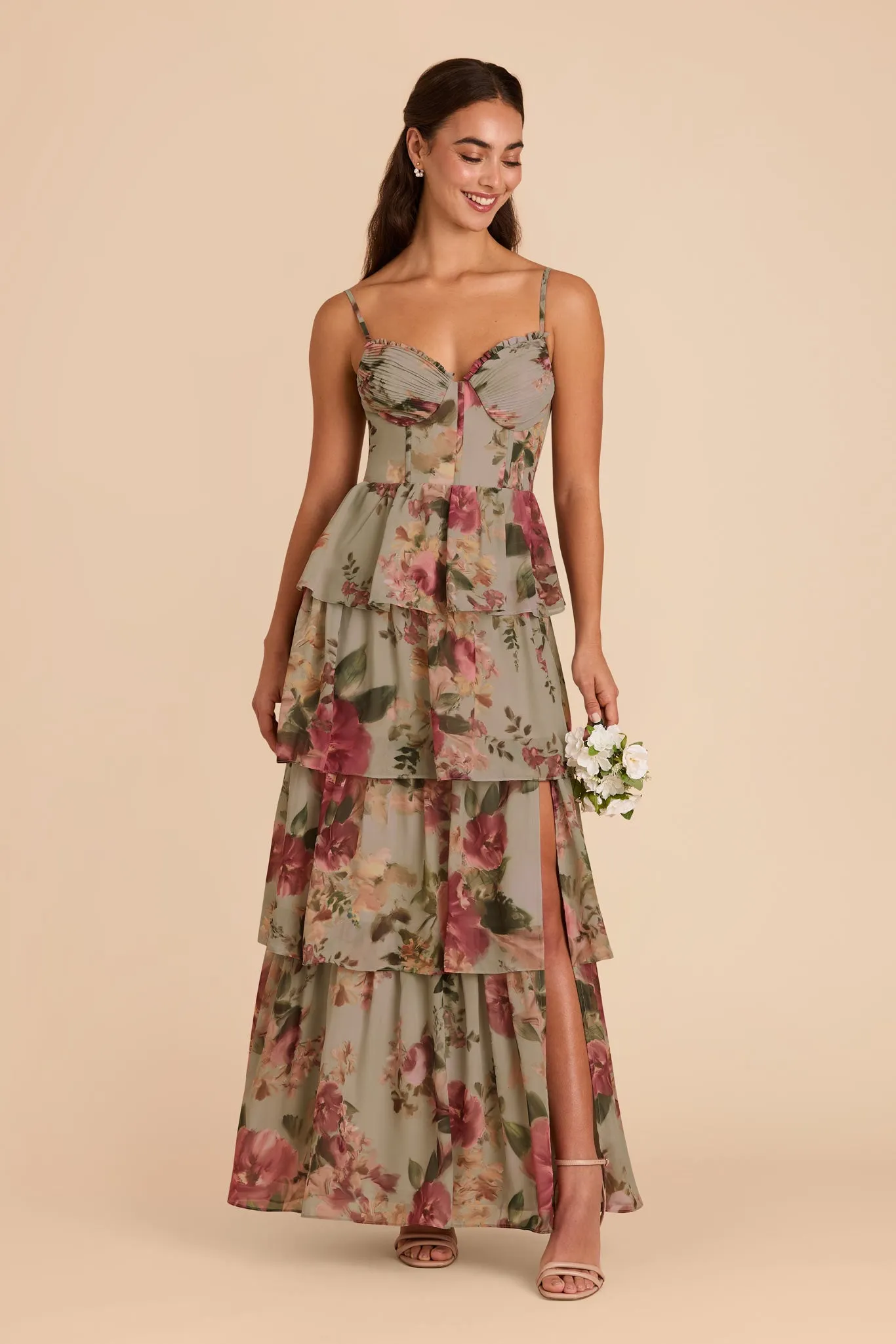Lola Chiffon Dress - Silver Sage Painted Botanics sold by Birdy Grey product image thumbnail 2