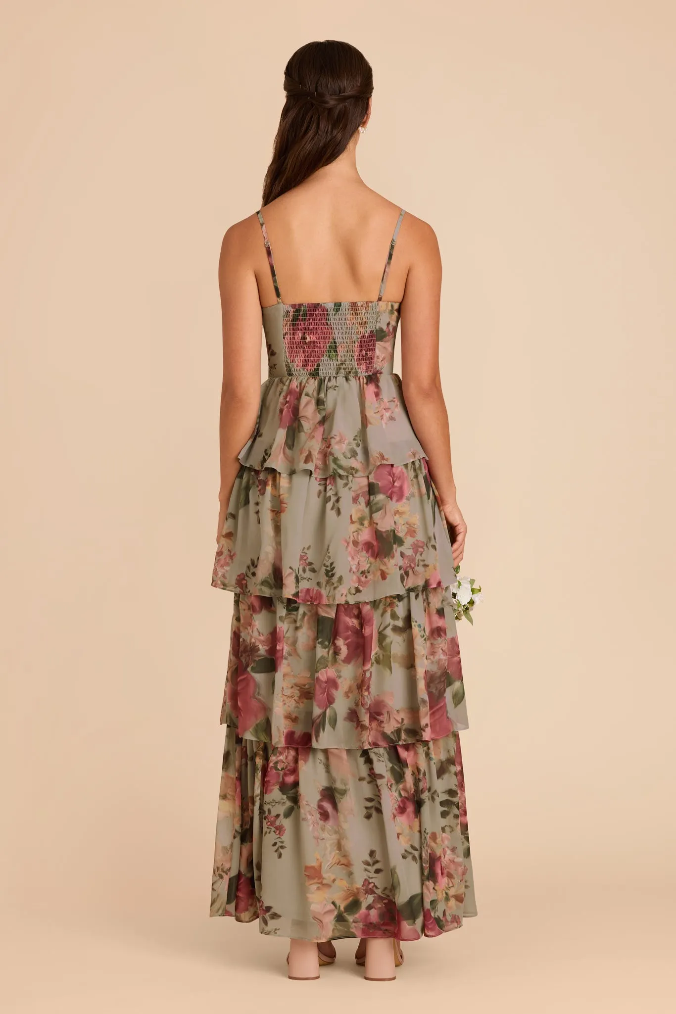 Lola Chiffon Dress - Silver Sage Painted Botanics sold by Birdy Grey product image thumbnail 4