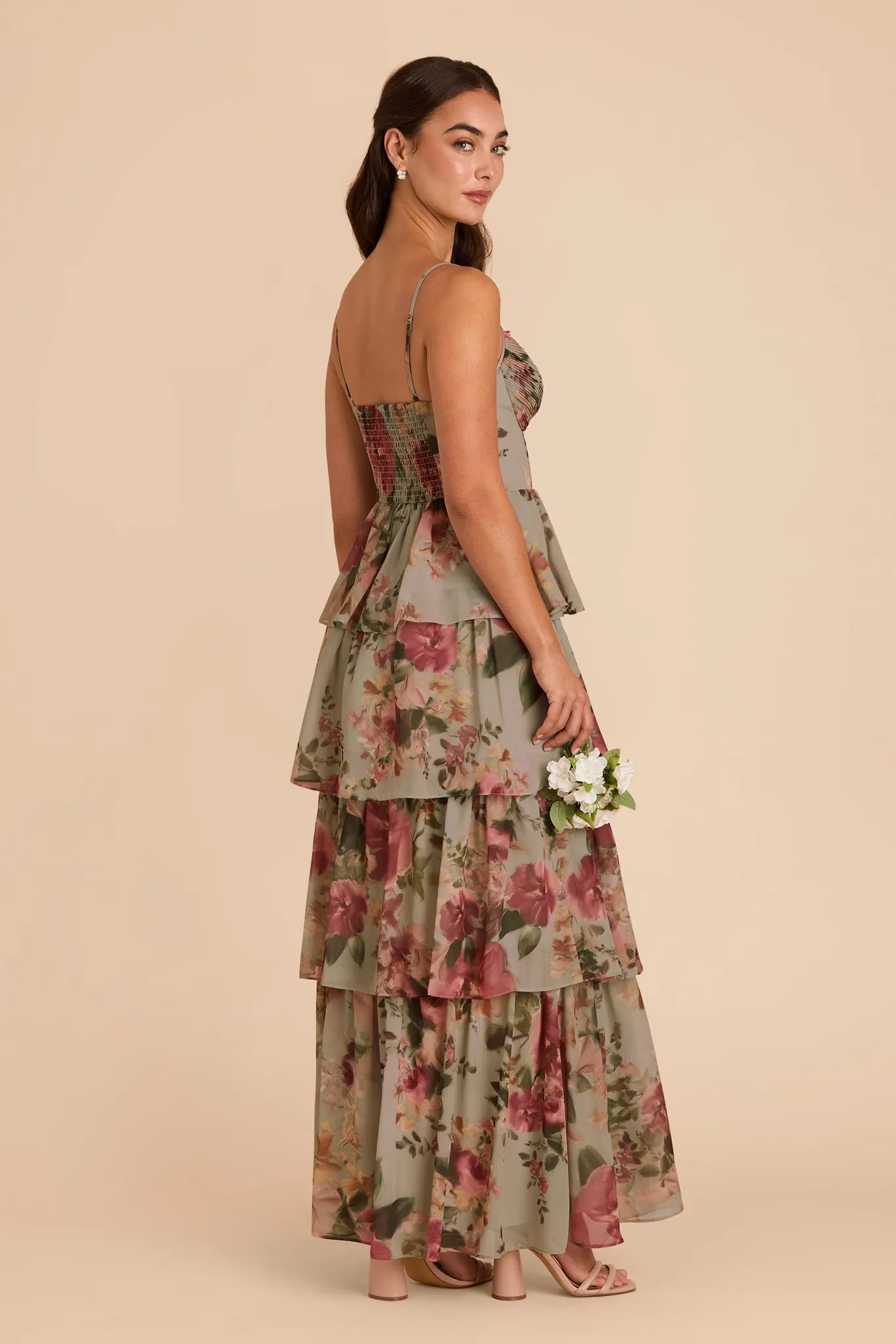 Lola Chiffon Dress - Silver Sage Painted Botanics sold by Birdy Grey product image thumbnail 3