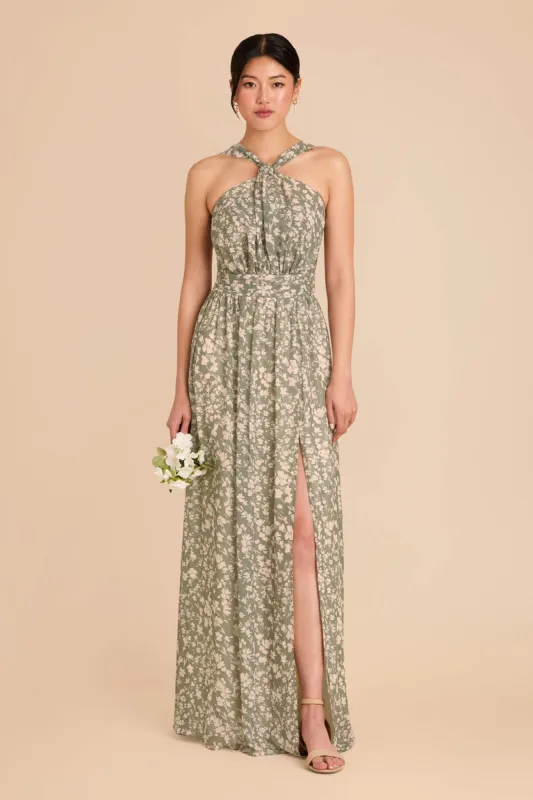 Kiko Chiffon Dress - Thyme Dreamy Floral sold by Birdy Grey