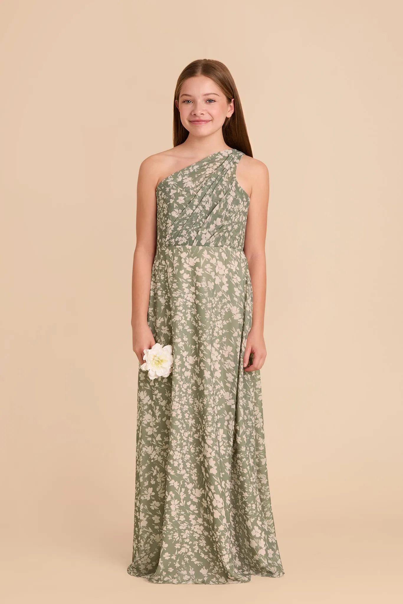Kiara Junior Chiffon Dress - Thyme Dreamy Floral sold by Birdy Grey