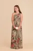Kiara Junior Chiffon Dress - Silver Sage Painted Botanics sold by Birdy Grey