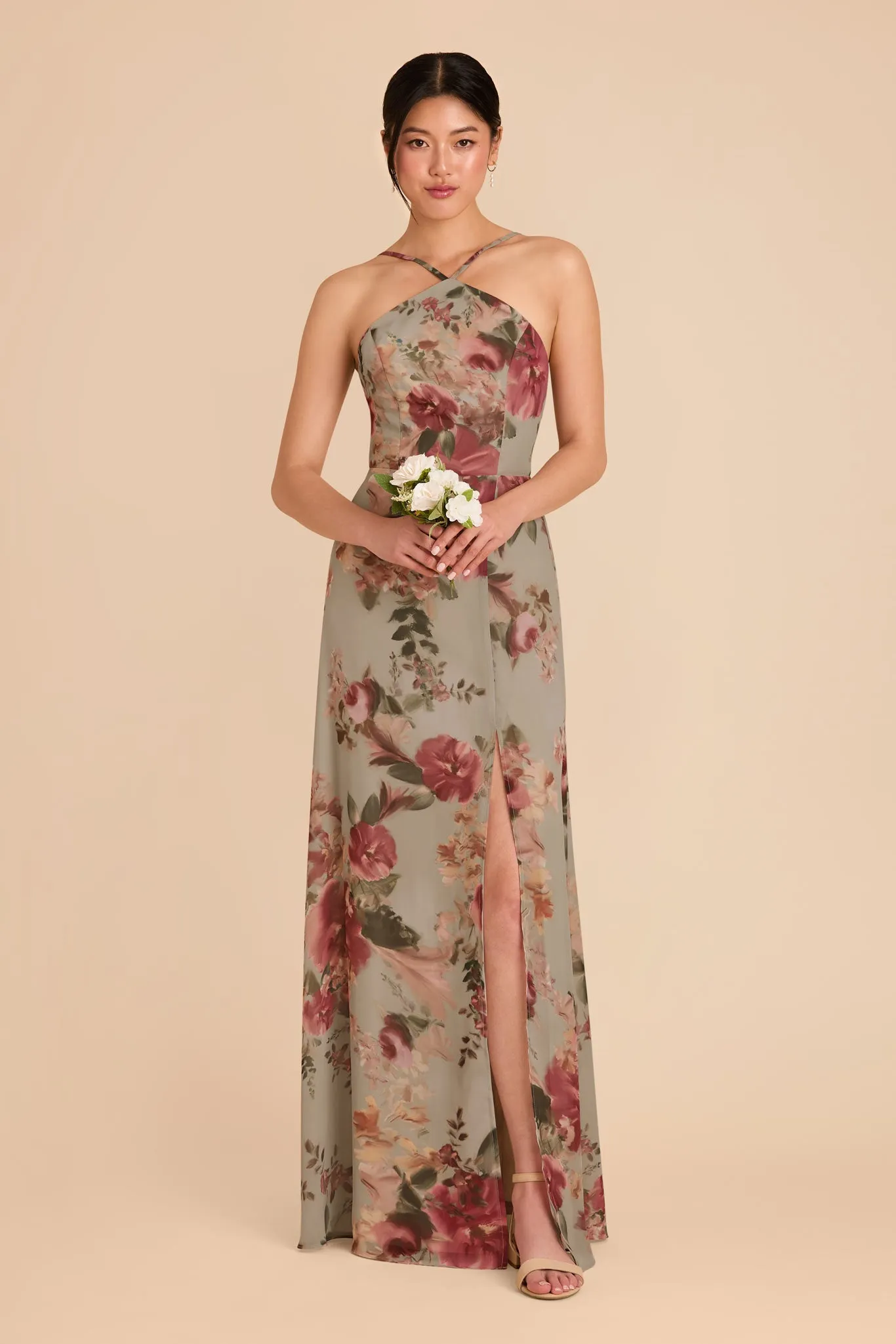 Juliet Chiffon Dress - Silver Sage Painted Botanics sold by Birdy Grey product image thumbnail 2