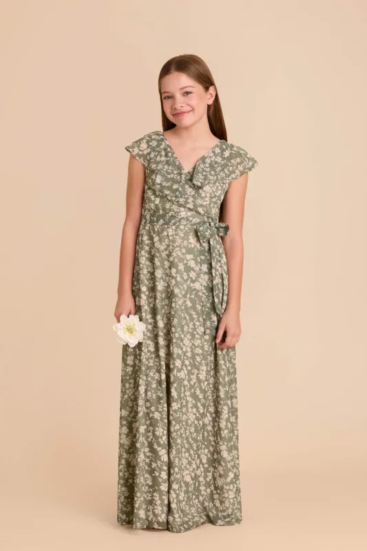 Jax Junior Chiffon Dress - Thyme Dreamy Floral sold by Birdy Grey