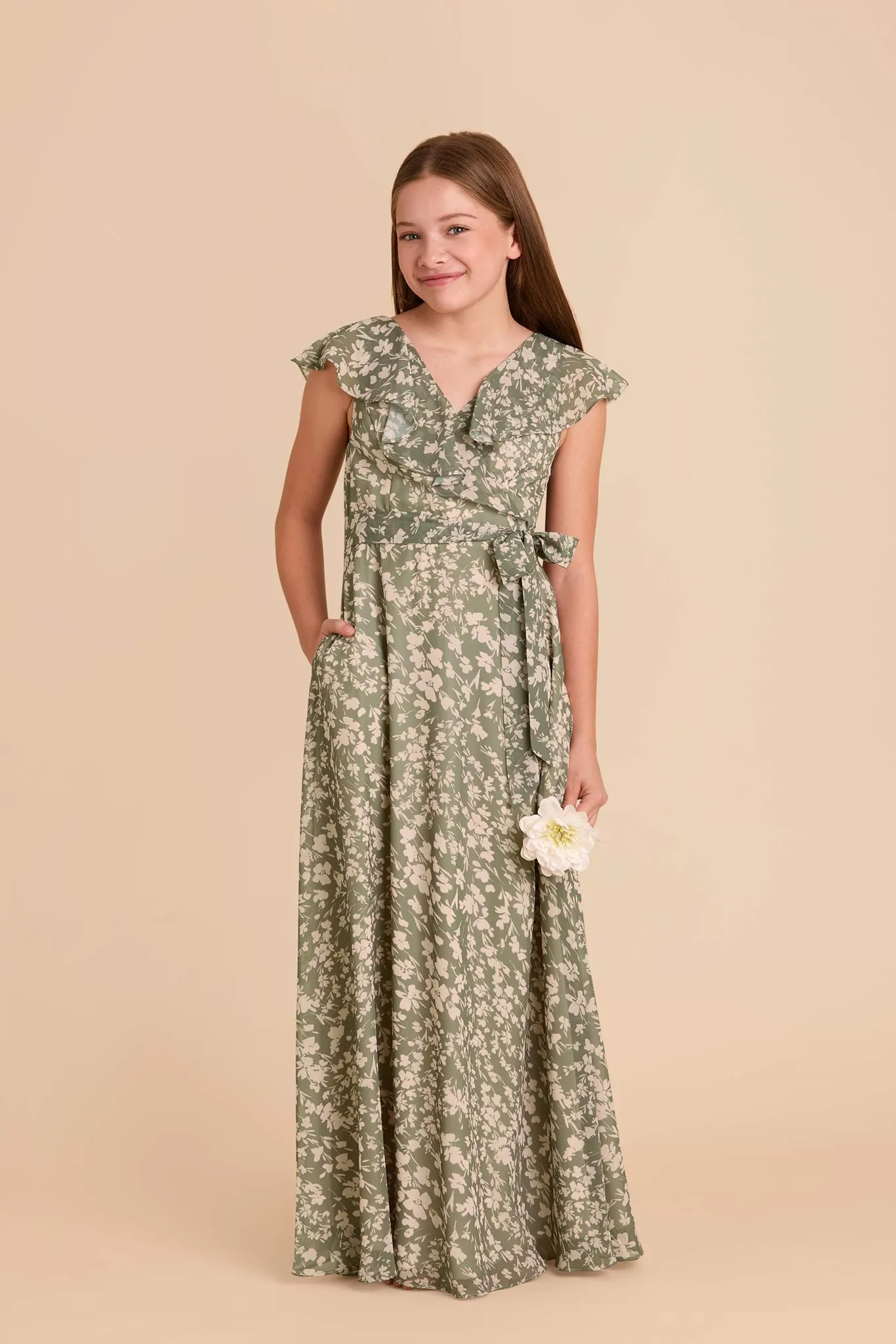 Jax Junior Chiffon Dress - Thyme Dreamy Floral sold by Birdy Grey product image thumbnail 2