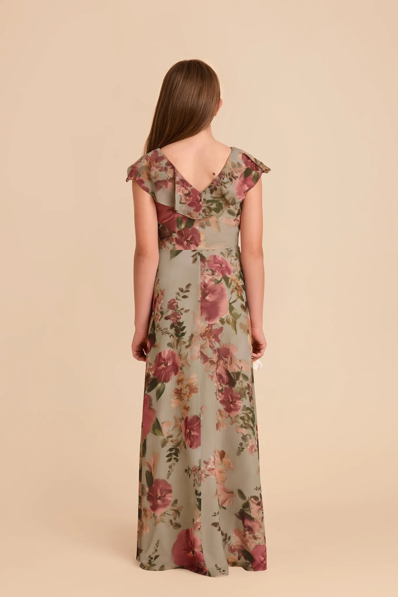 Jax Junior Chiffon Dress - Silver Sage Painted Botanics sold by Birdy Grey product image thumbnail 4