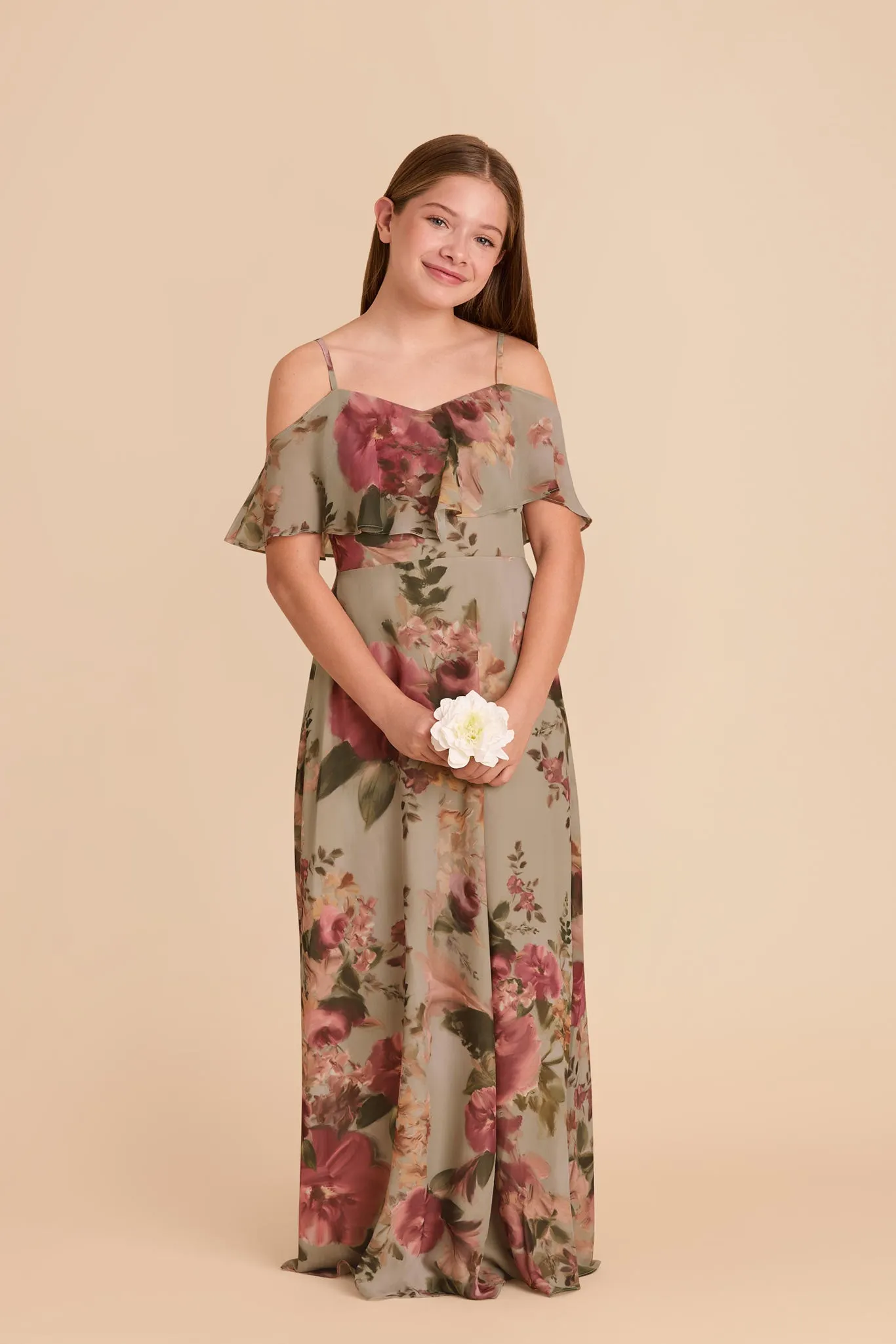 Janie Convertible Junior Dress - Silver Sage Painted Botanics sold by Birdy Grey