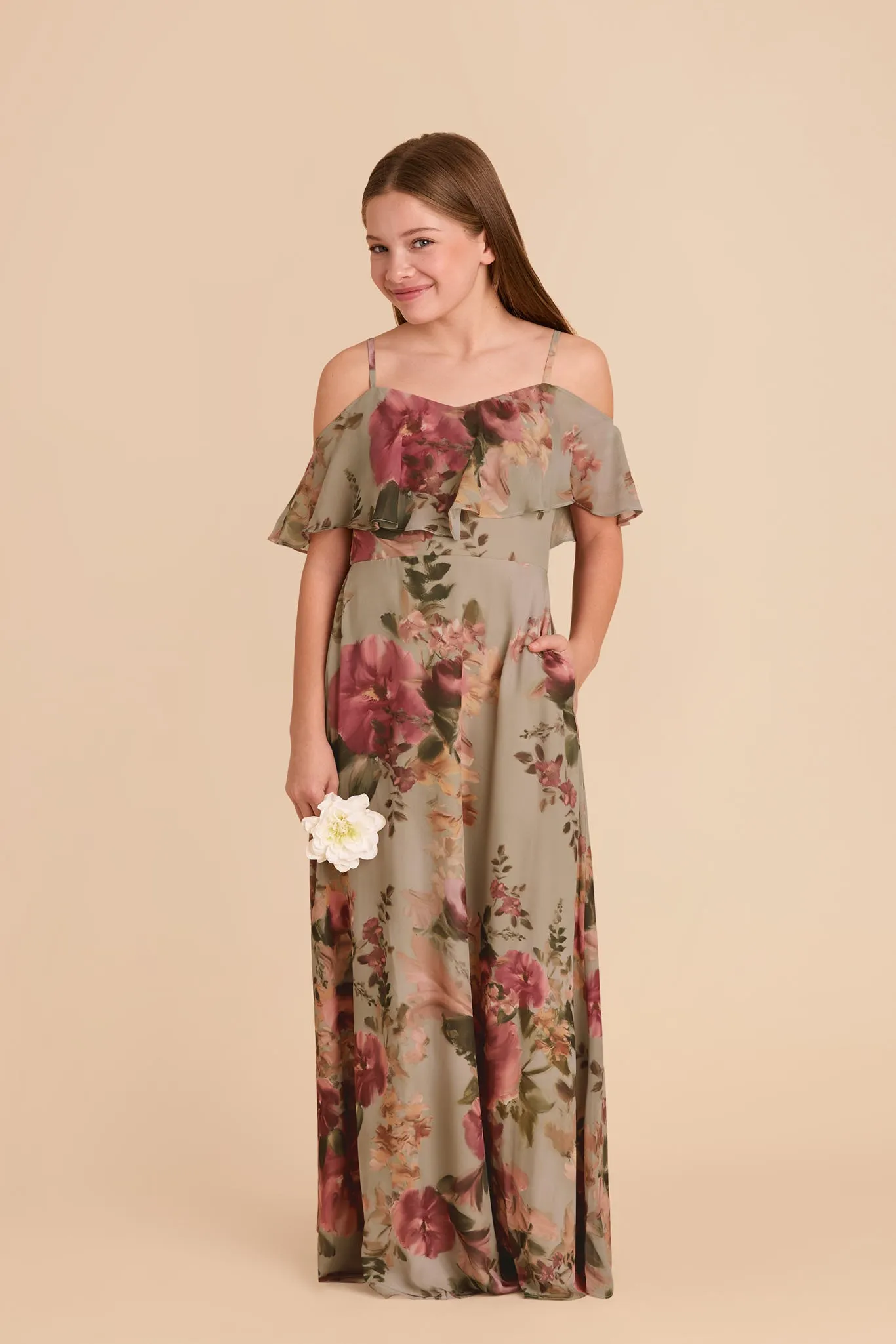 Janie Convertible Junior Dress - Silver Sage Painted Botanics sold by Birdy Grey product image thumbnail 2