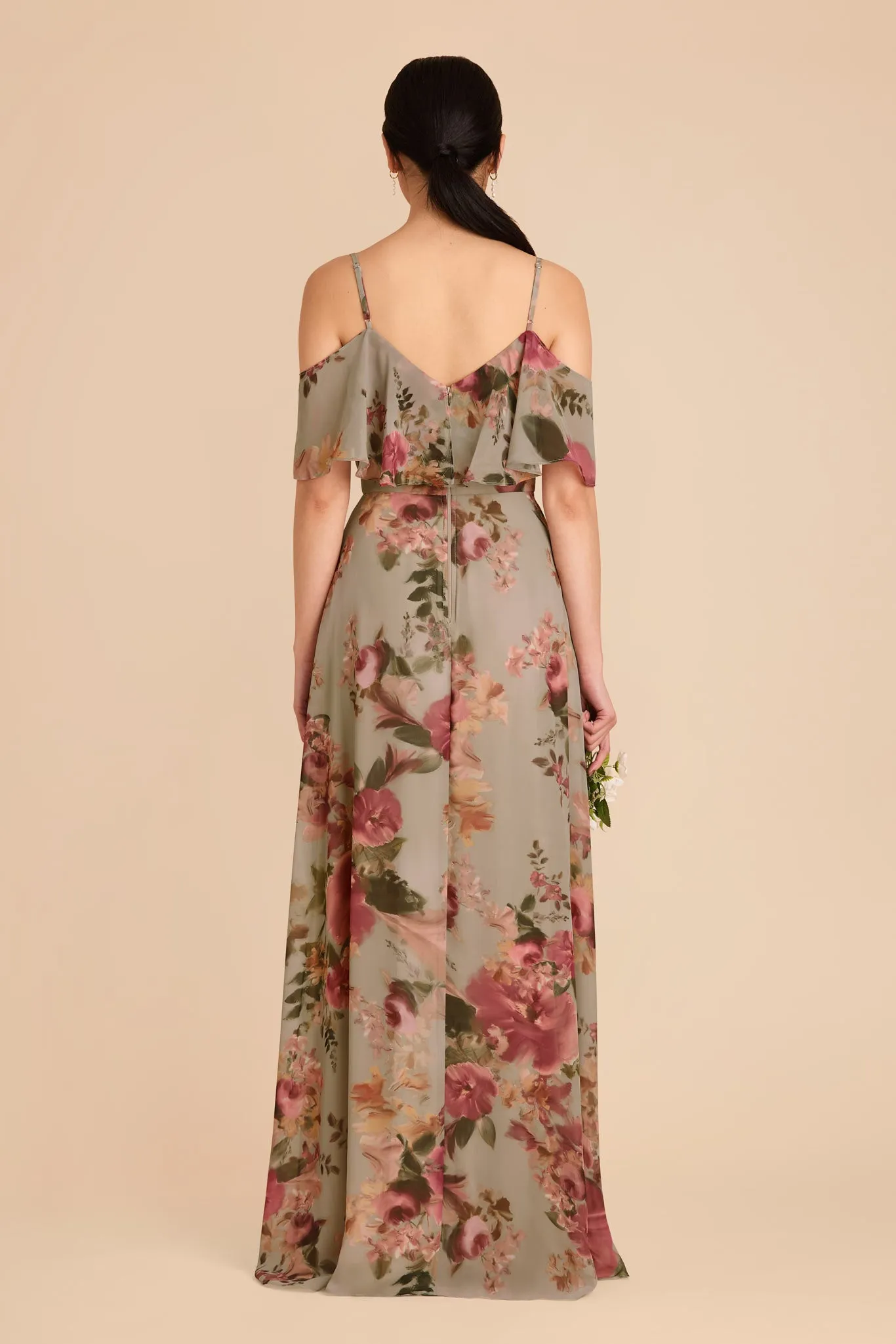 Jane Convertible Dress With Slit - Silver Sage Painted Botanics sold by Birdy Grey product image thumbnail 5