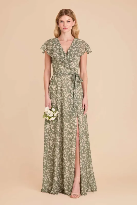 Jackson Chiffon Dress - Thyme Dreamy Floral sold by Birdy Grey