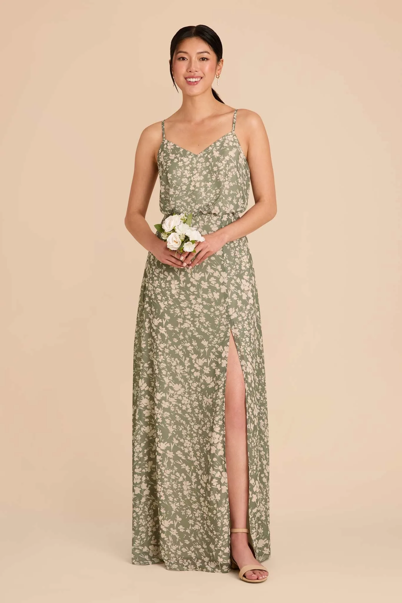 Gwennie Dress With Slit - Thyme Dreamy Floral sold by Birdy Grey product image thumbnail 2