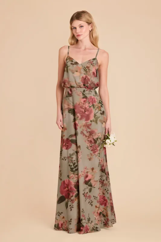 Gwennie Dress - Silver Sage Painted Botanics sold by Birdy Grey