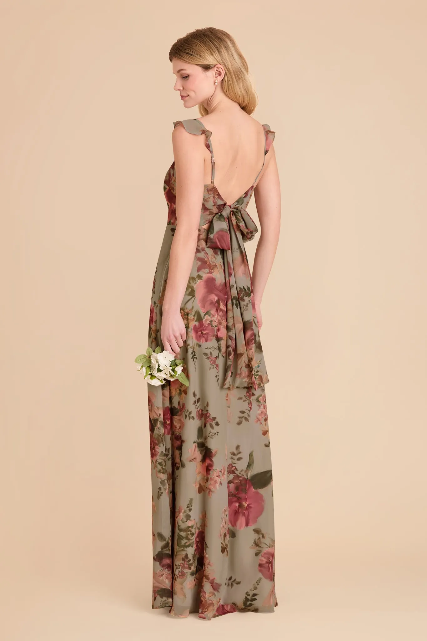 Doris Chiffon Dress - Silver Sage Painted Botanics sold by Birdy Grey product image thumbnail 4