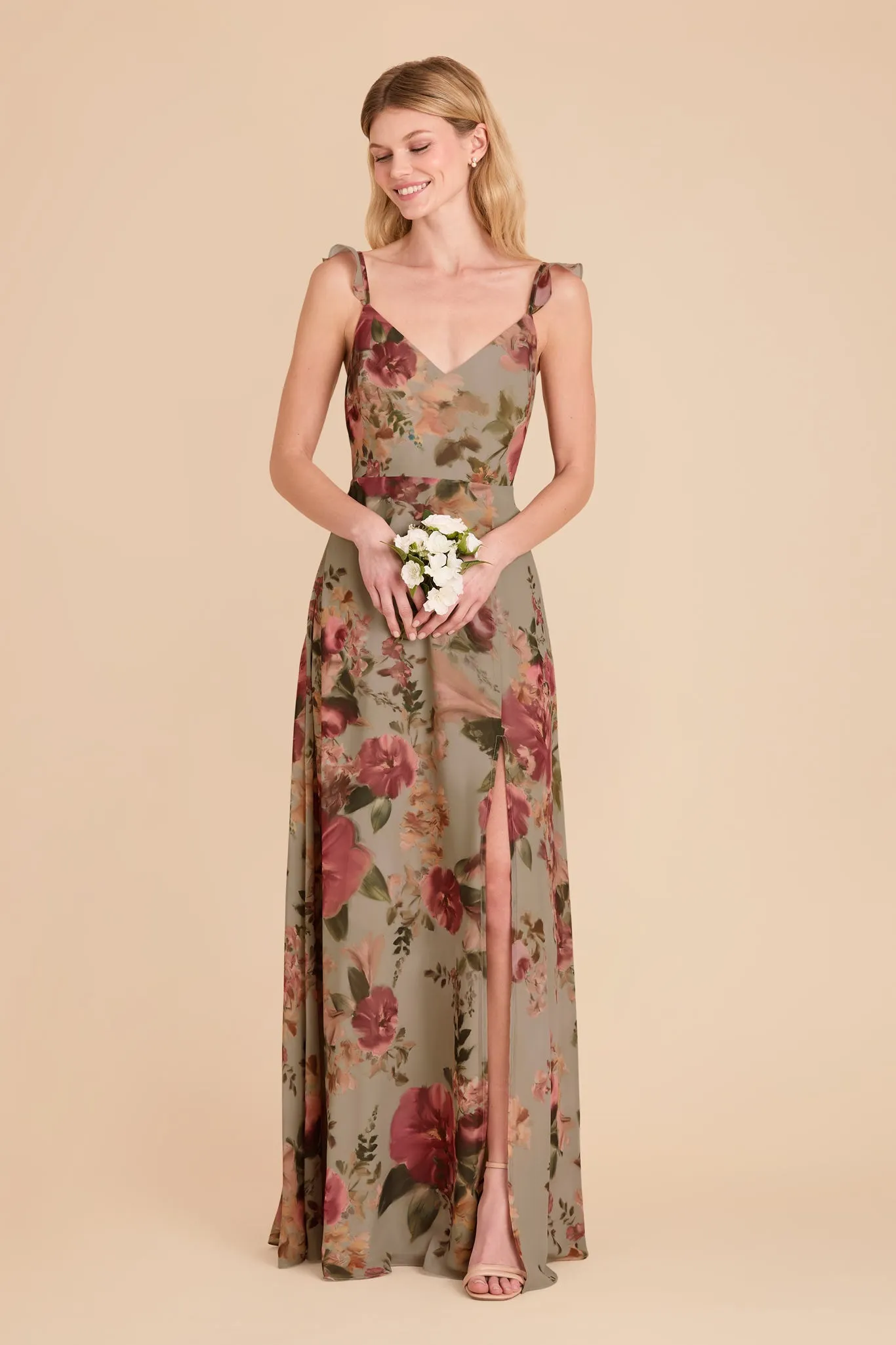 Doris Chiffon Dress - Silver Sage Painted Botanics sold by Birdy Grey product image thumbnail 3