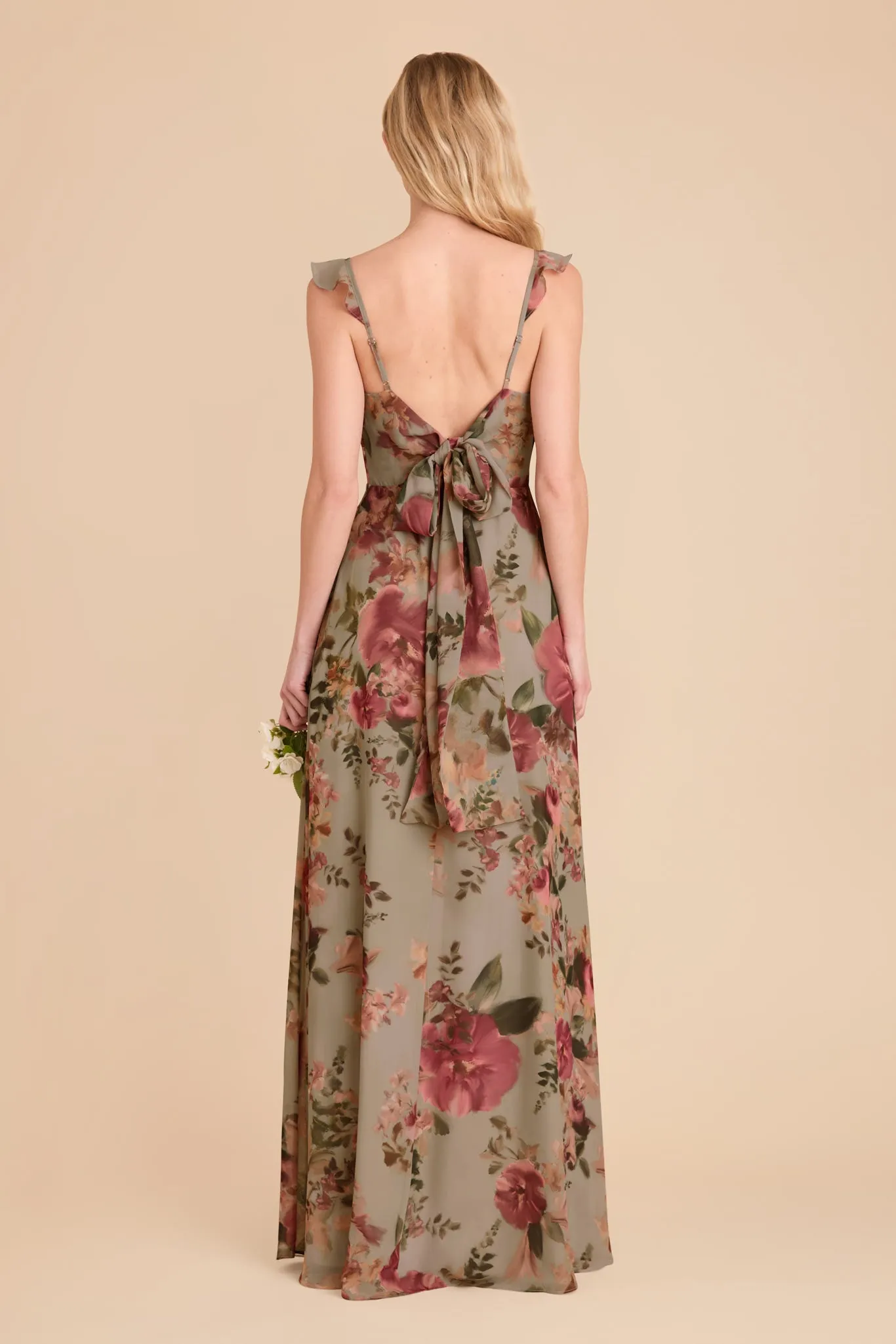Doris Chiffon Dress - Silver Sage Painted Botanics sold by Birdy Grey product image thumbnail 5