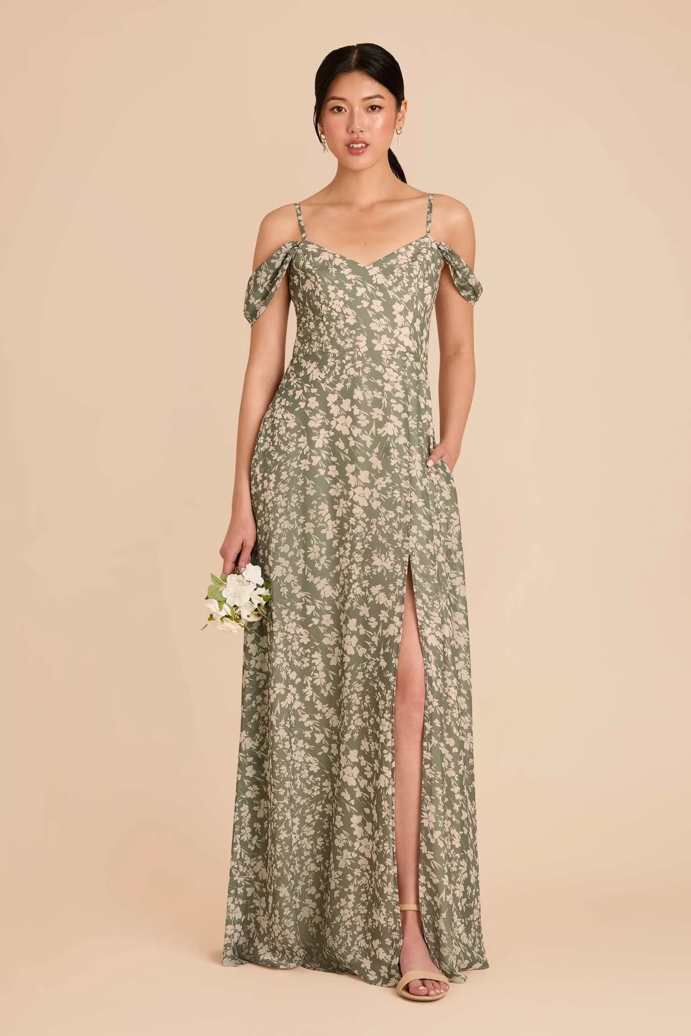 Devin Convertible Dress With Slit - Thyme Dreamy Floral sold by Birdy Grey product image thumbnail 3