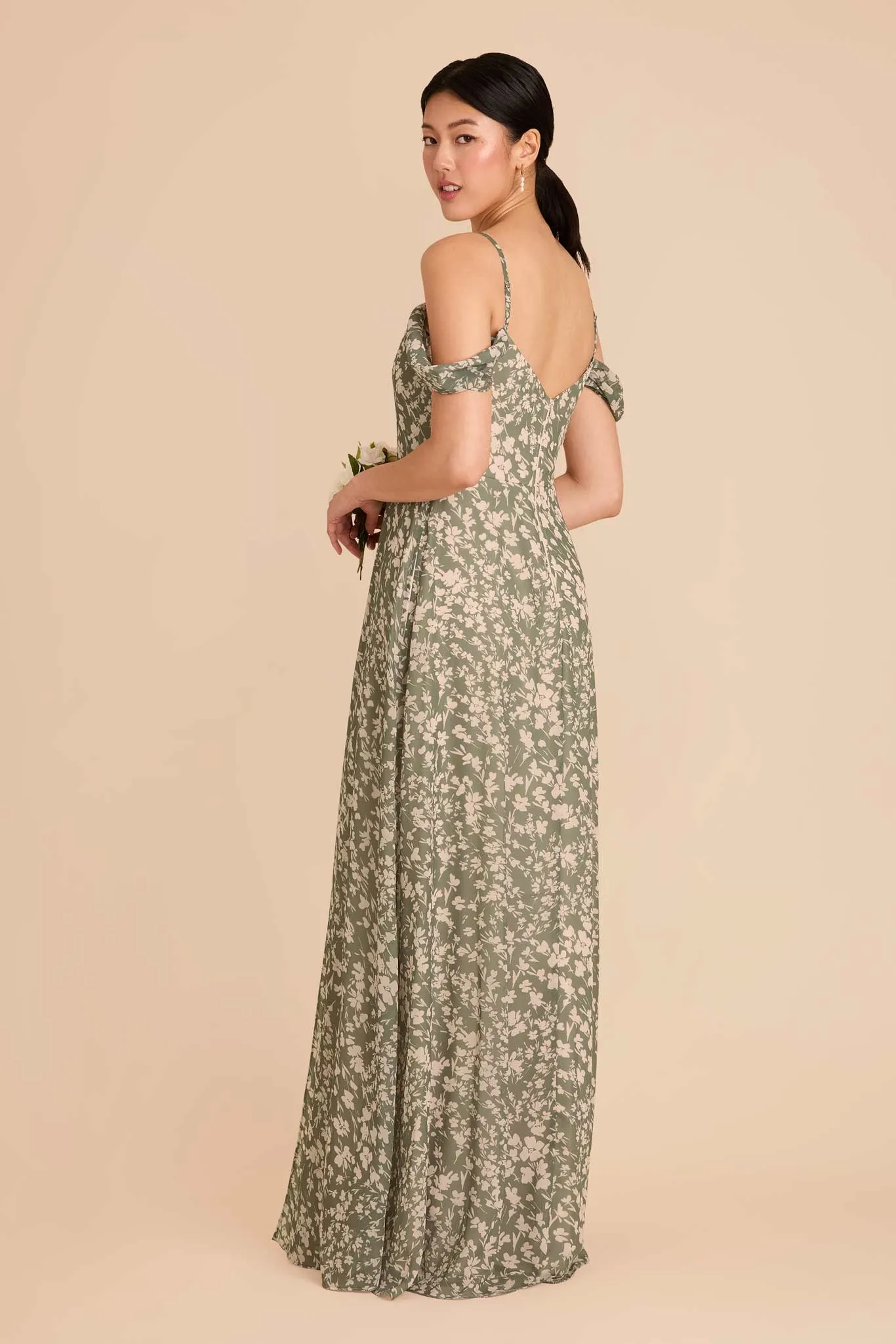 Devin Convertible Dress With Slit - Thyme Dreamy Floral sold by Birdy Grey product image thumbnail 4
