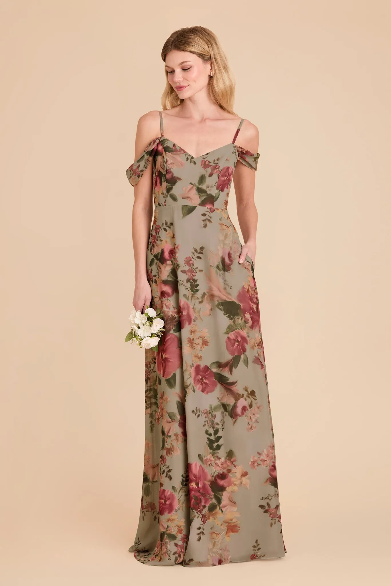 Devin Convertible Dress - Silver Sage Painted Botanics sold by Birdy Grey product image thumbnail 3