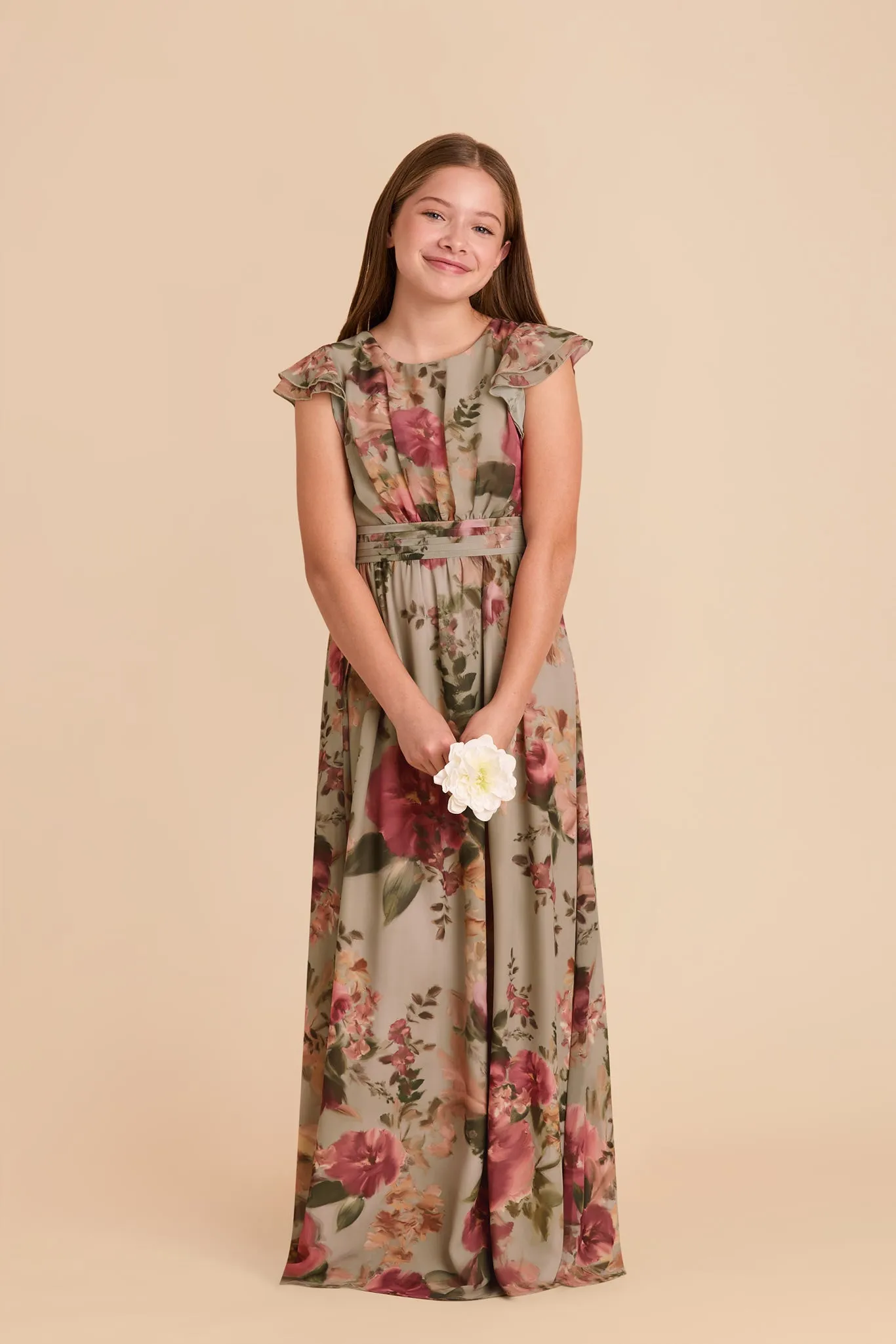 Celine Junior Dress - Silver Sage Painted Botanics sold by Birdy Grey product image thumbnail 3