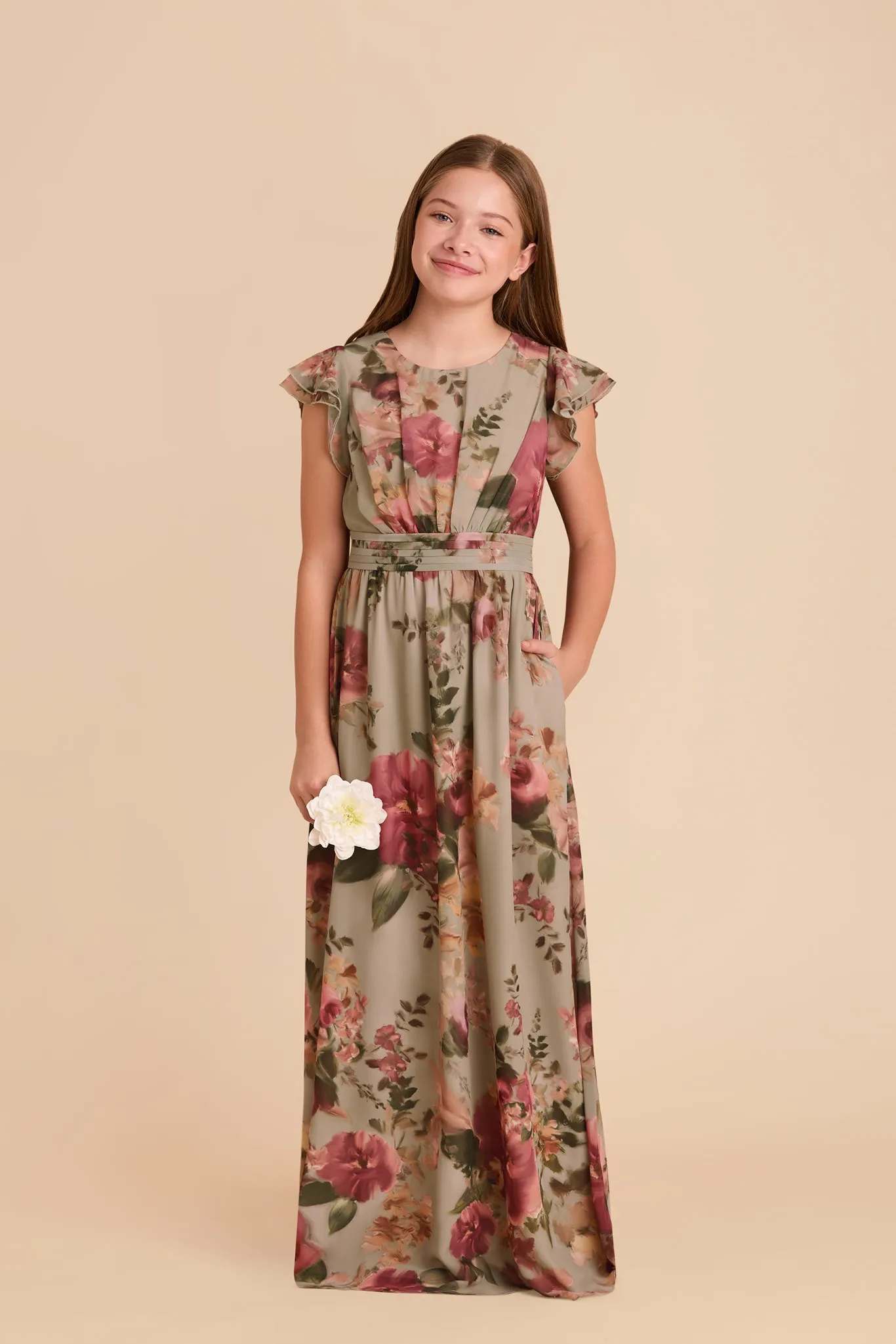 Celine Junior Dress - Silver Sage Painted Botanics sold by Birdy Grey product image thumbnail 2