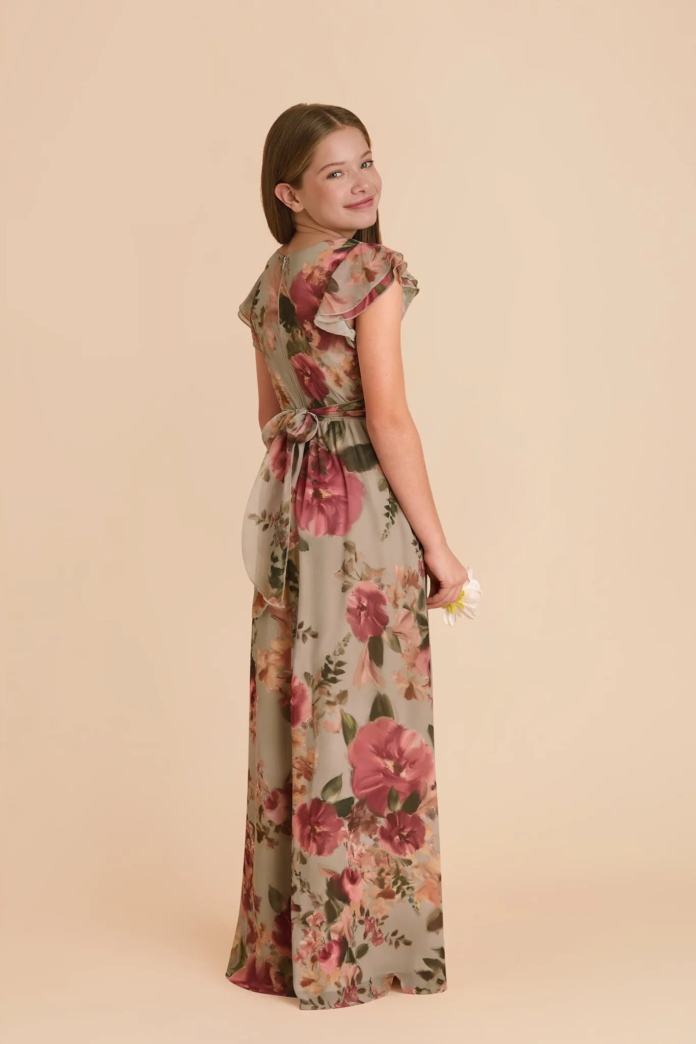 Celine Junior Dress - Silver Sage Painted Botanics sold by Birdy Grey product image thumbnail 4