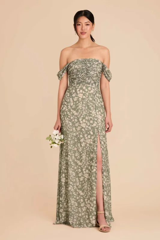 Cara Chiffon Dress - Thyme Dreamy Floral sold by Birdy Grey
