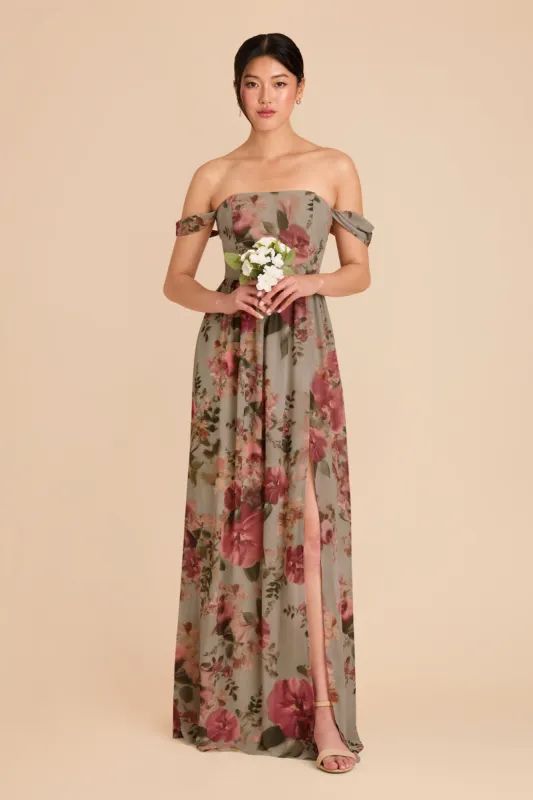 August Convertible Dress - Silver Sage Painted Botanics sold by Birdy Grey