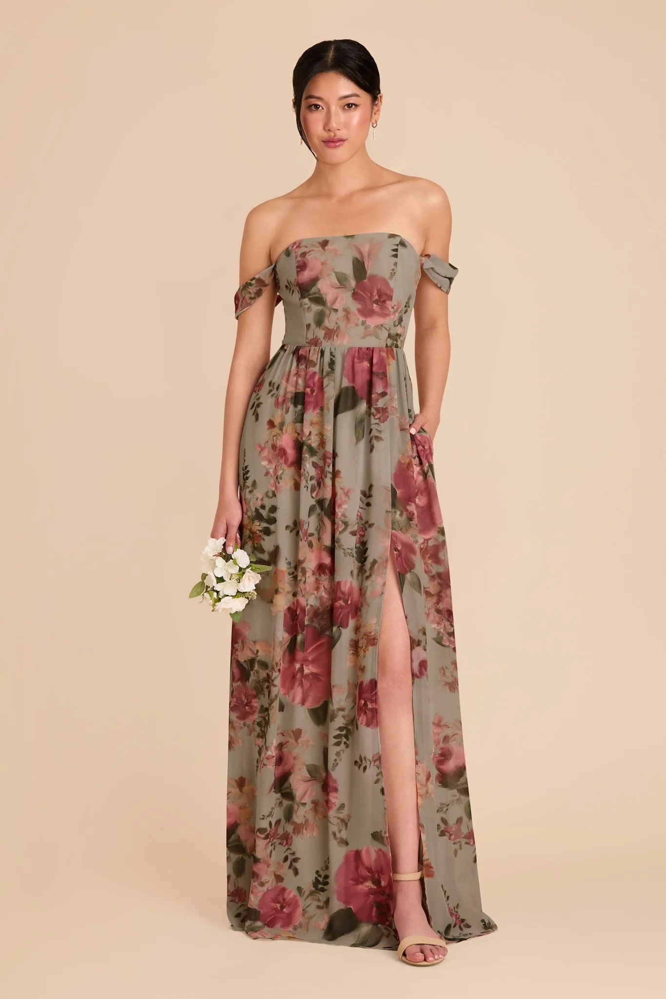 August Convertible Dress - Silver Sage Painted Botanics sold by Birdy Grey product image thumbnail 3