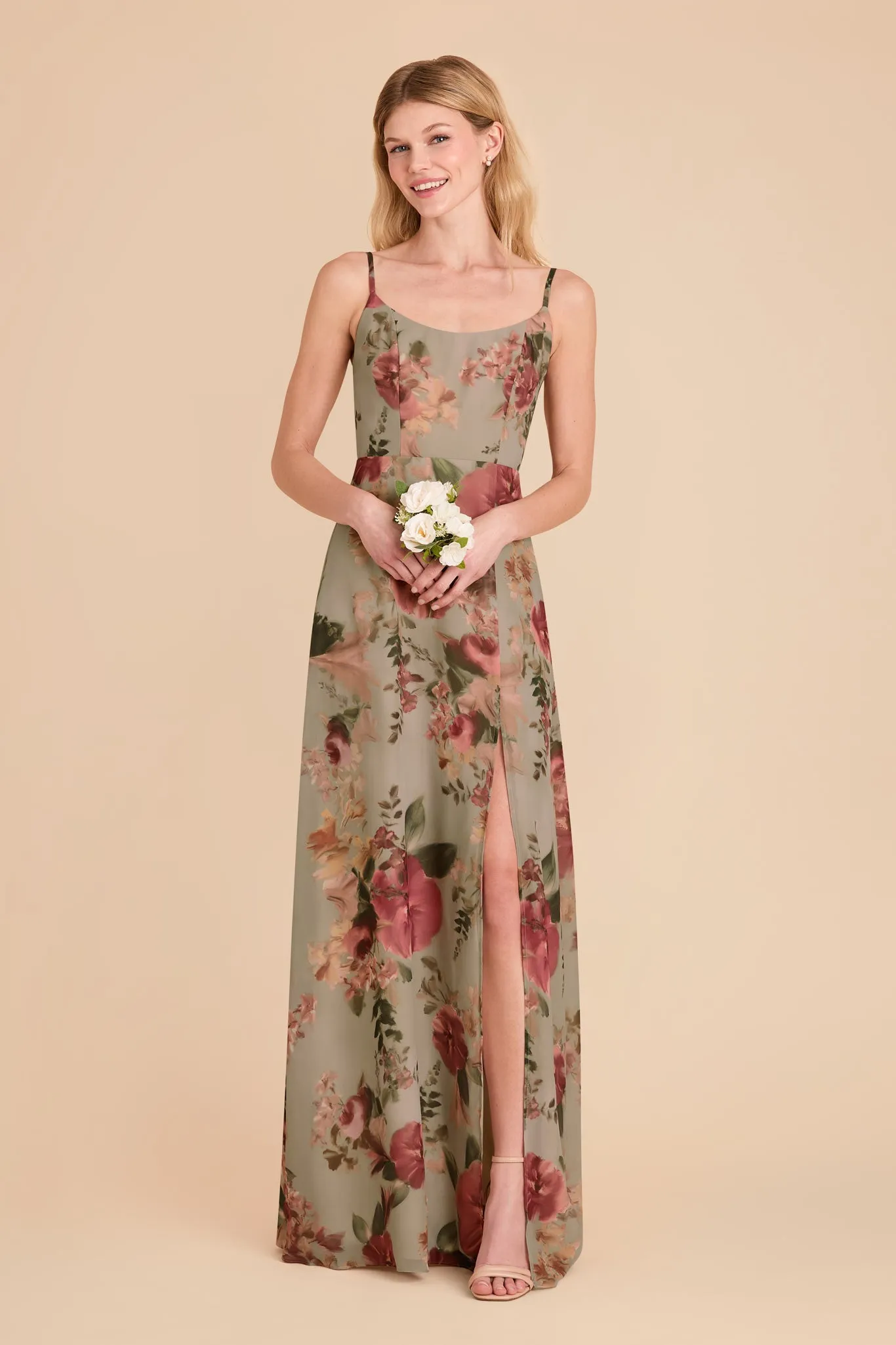 Amy Chiffon Dress - Silver Sage Painted Botanics sold by Birdy Grey product image thumbnail 2